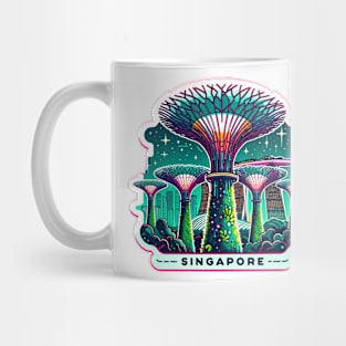 Singapore Skyline Silhouette Modern Art Sticker Mug